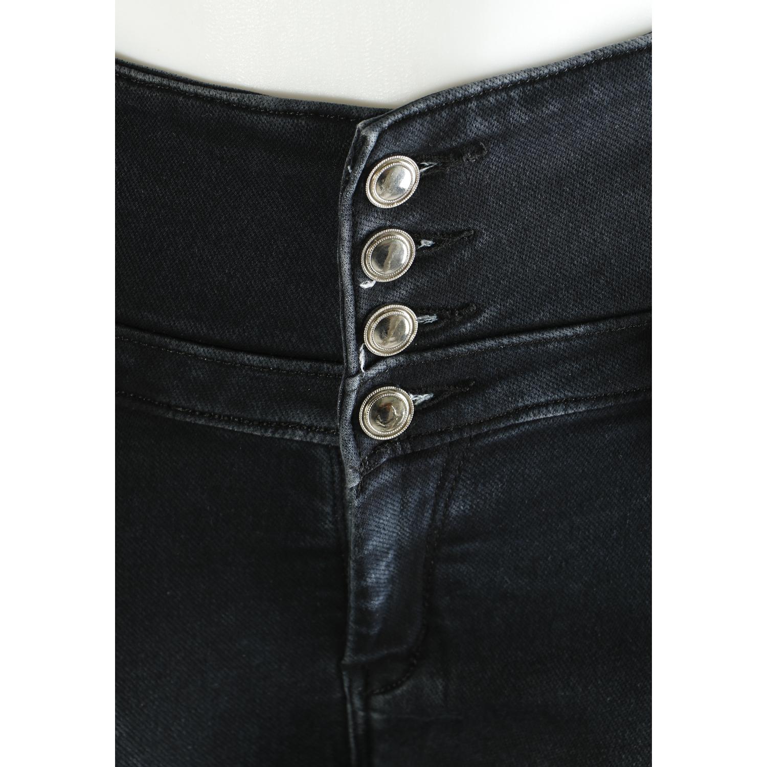 Shop Women Black Pencil Cut  Button Jeans
