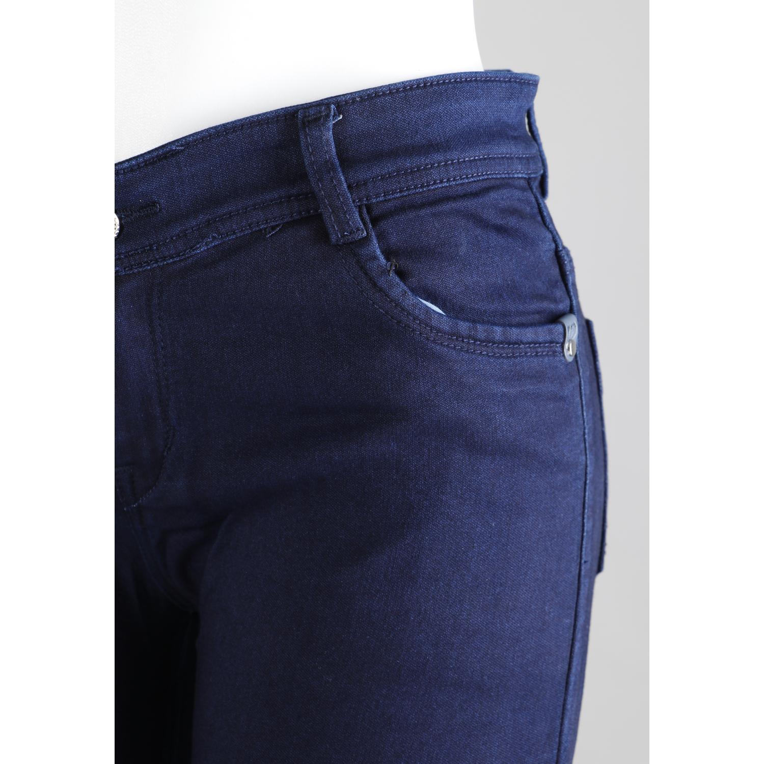 Buy Women Navy Blue Pencil Cut Jeans Online