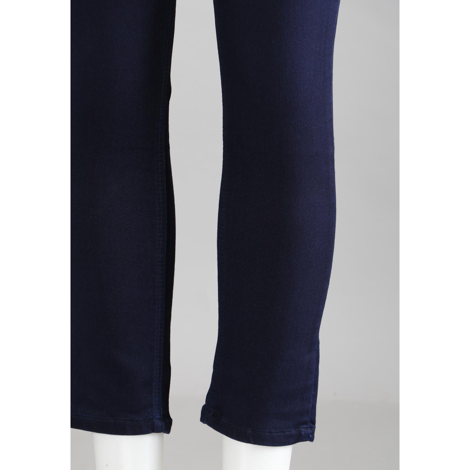 Shop Women Navy Blue Pencil Cut Jeans
