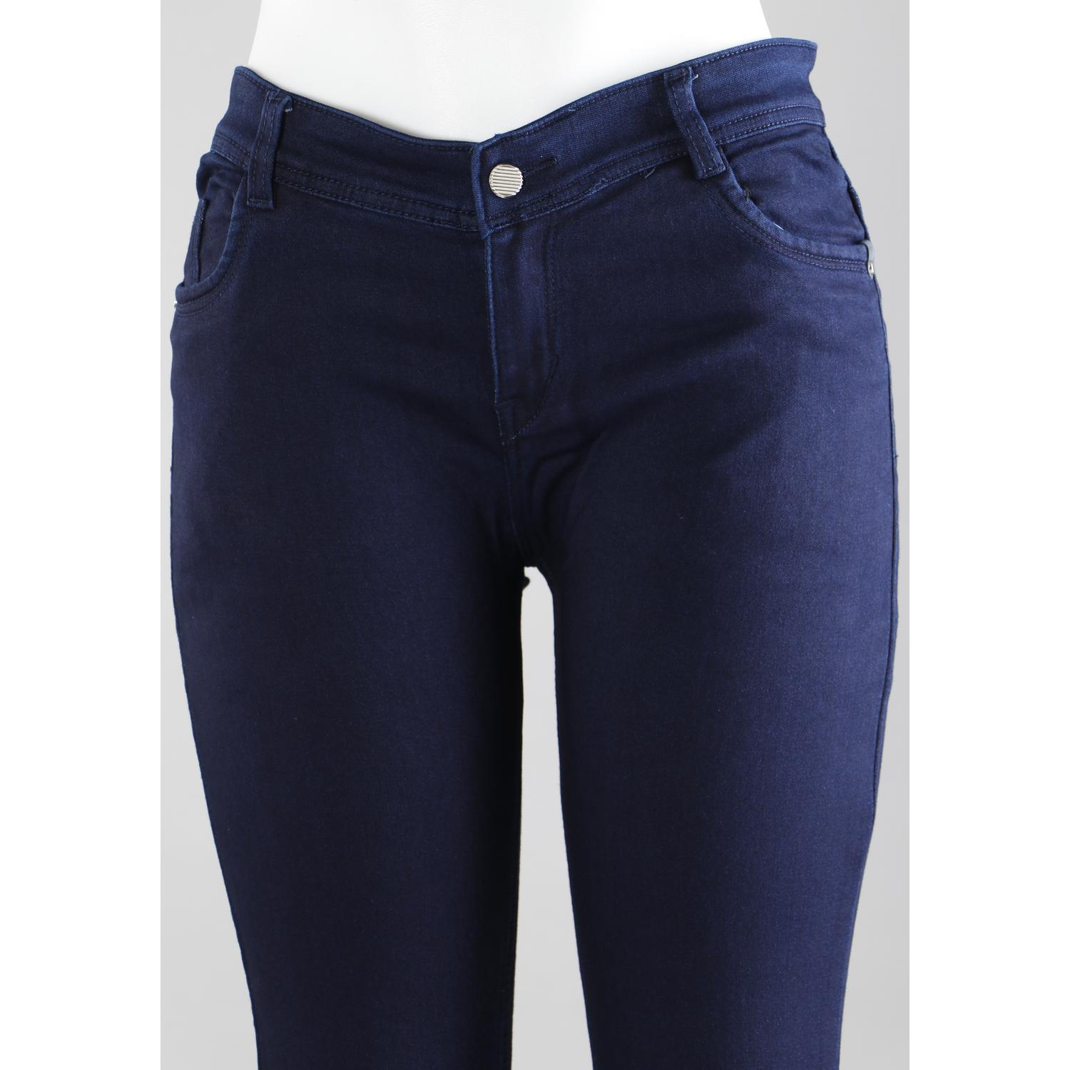 Shop Women Navy Blue Pencil Cut Jeans Online