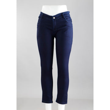Women Navy Blue Pencil Cut Jeans
