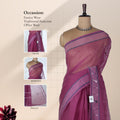 Bengal Cotton Saree With Woven Buti Motifs And Contrast Border In Purple Front Draped Mannequin View