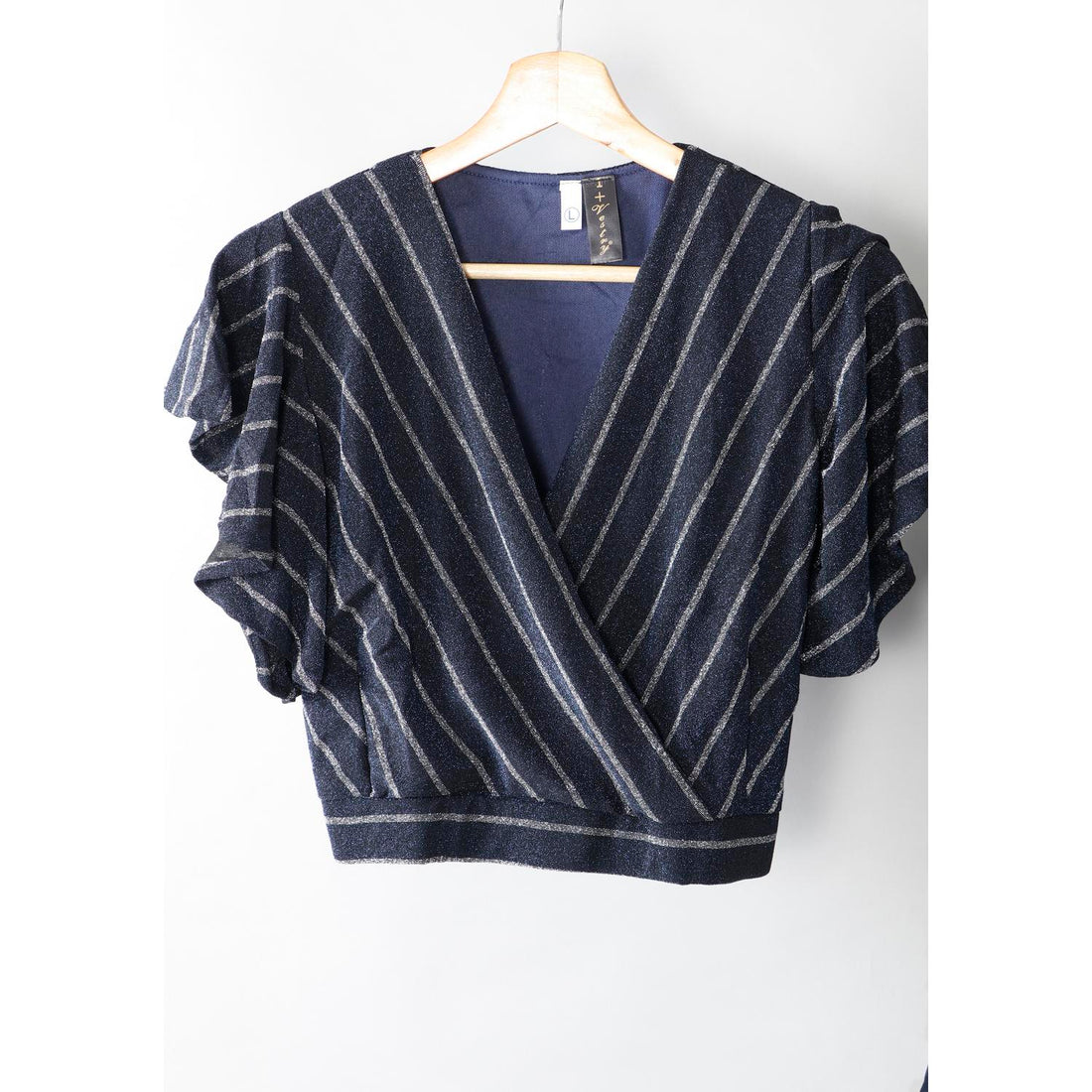 Women's Navy Blue Colour Crop Top With Palazzo Pant