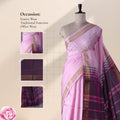 Banana Pith Saree in Baby Pink with Purple Pallu and Intricate Gold Zari Border