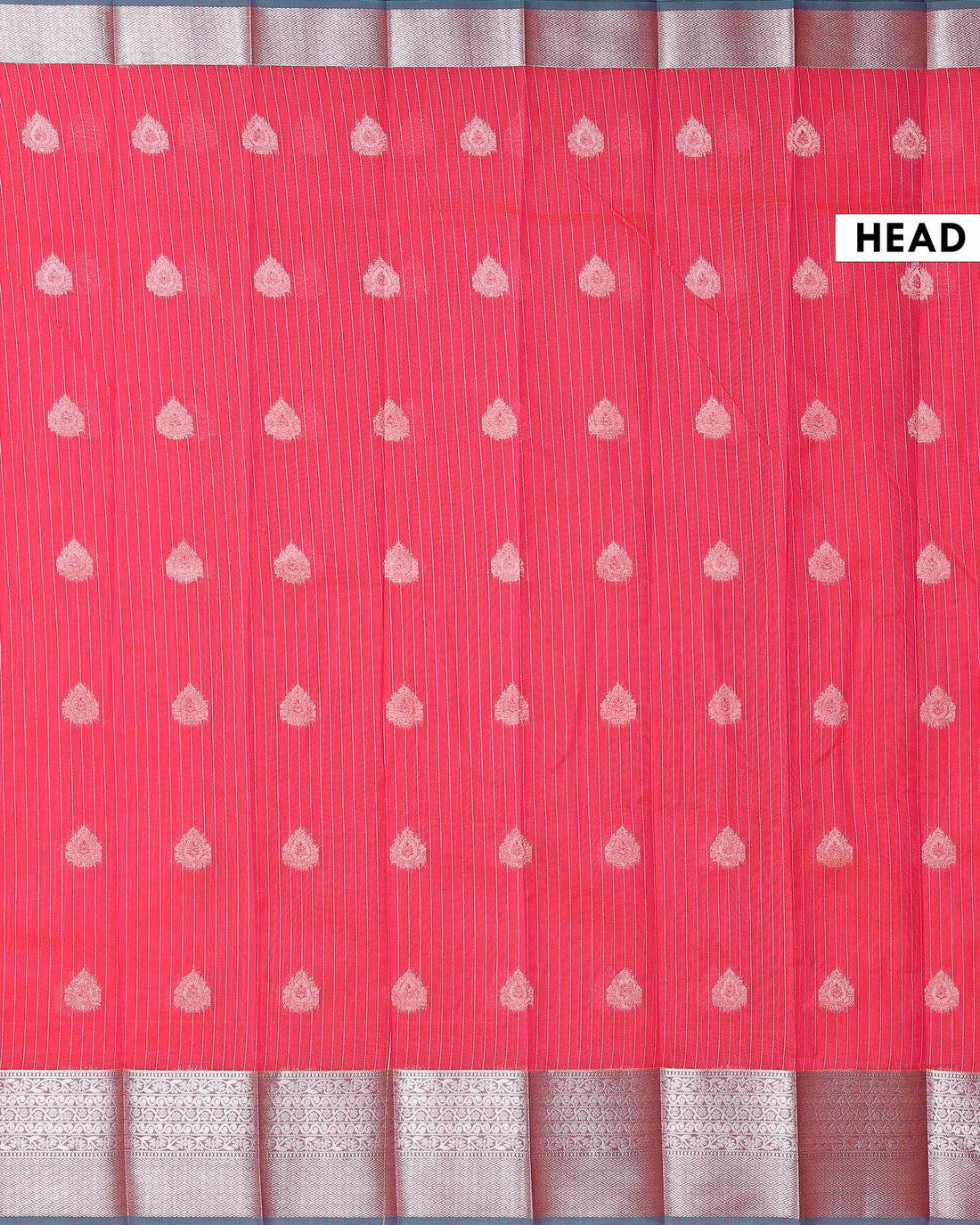 Elegant Handloom Elampillai Silk Cotton Saree with Vertical Zari Lines and Contrast Border - Pink