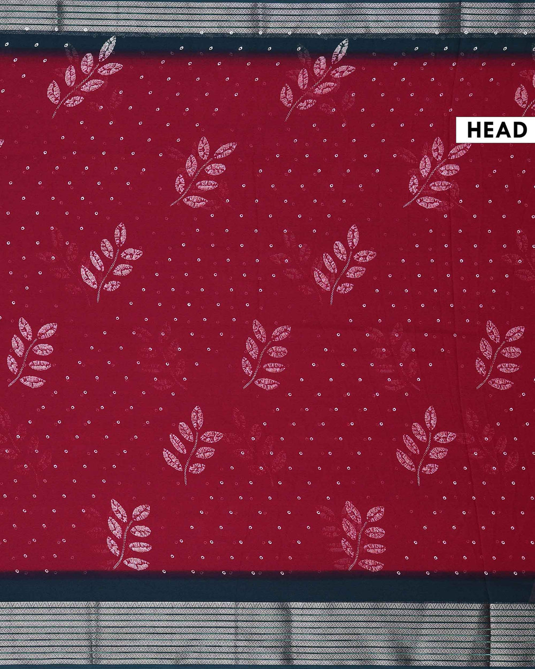 Elegant Traditional Dola Silk Saree with All Over Woven Leaf Buti Design and Intricate Geometric Border - Red