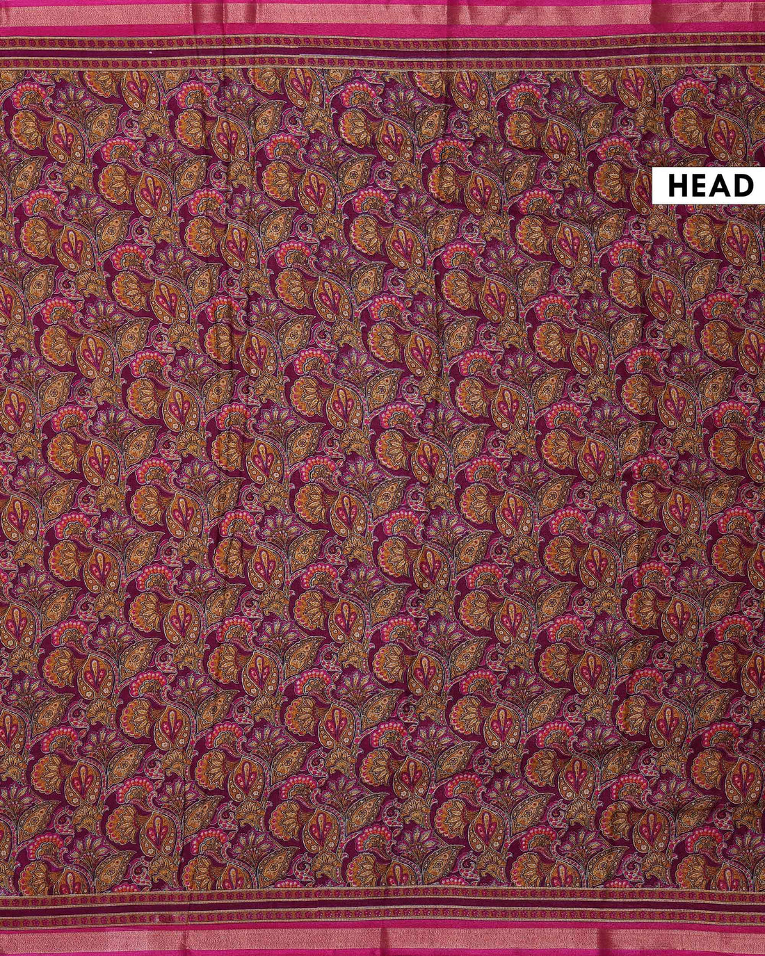 Elegant Art Silk Saree with Intricate Paisley and Floral Motifs and Traditional Woven Border - Dark Maroon