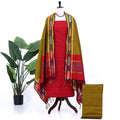 Red Cotton Unstitched Salwar Material for Women | Ethnic Summer Collection | Jeyachandran - Full View