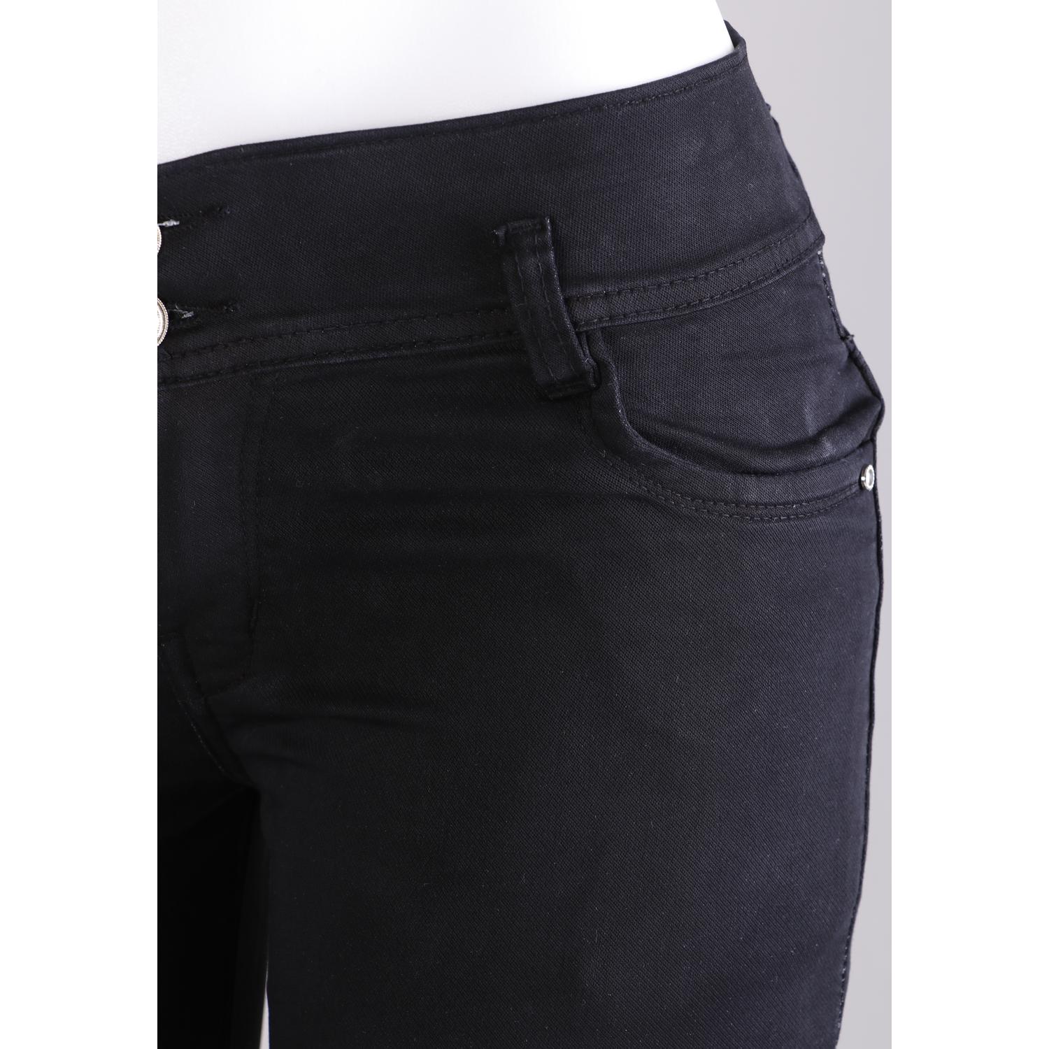 Buy Women Black Pencil Cut  Button Jeans
