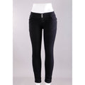 Women Black Pencil Cut  Button Jeans
