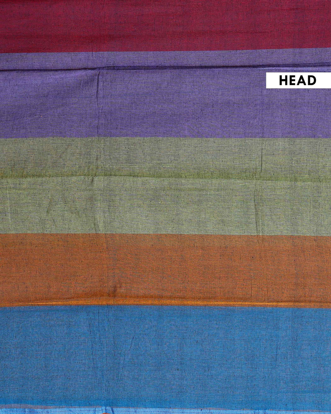 Handwoven Mul Mul Cotton Saree with Bold Striped Pattern and Tassel Detailing - Multi