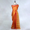 Orange Mangalagiri Cotton Saree for Women | Festive Summer Collection | Jeyachandran - Full View