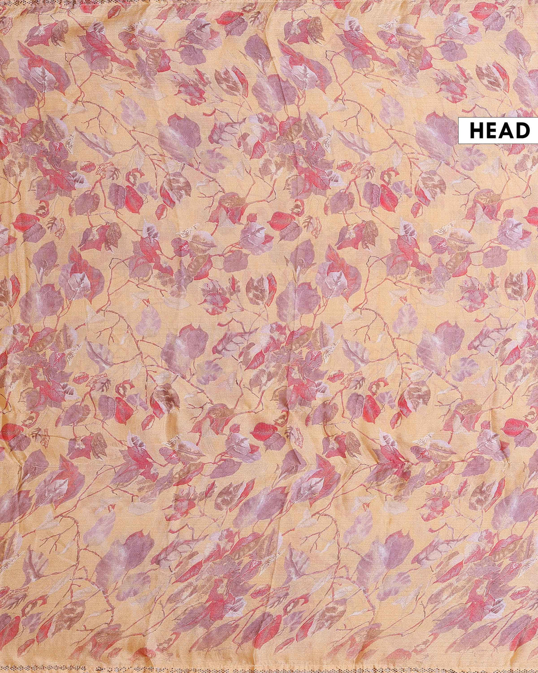 Elegant Georgette Saree with Abstract Floral Print and Delicate Embellished Border - Yellow