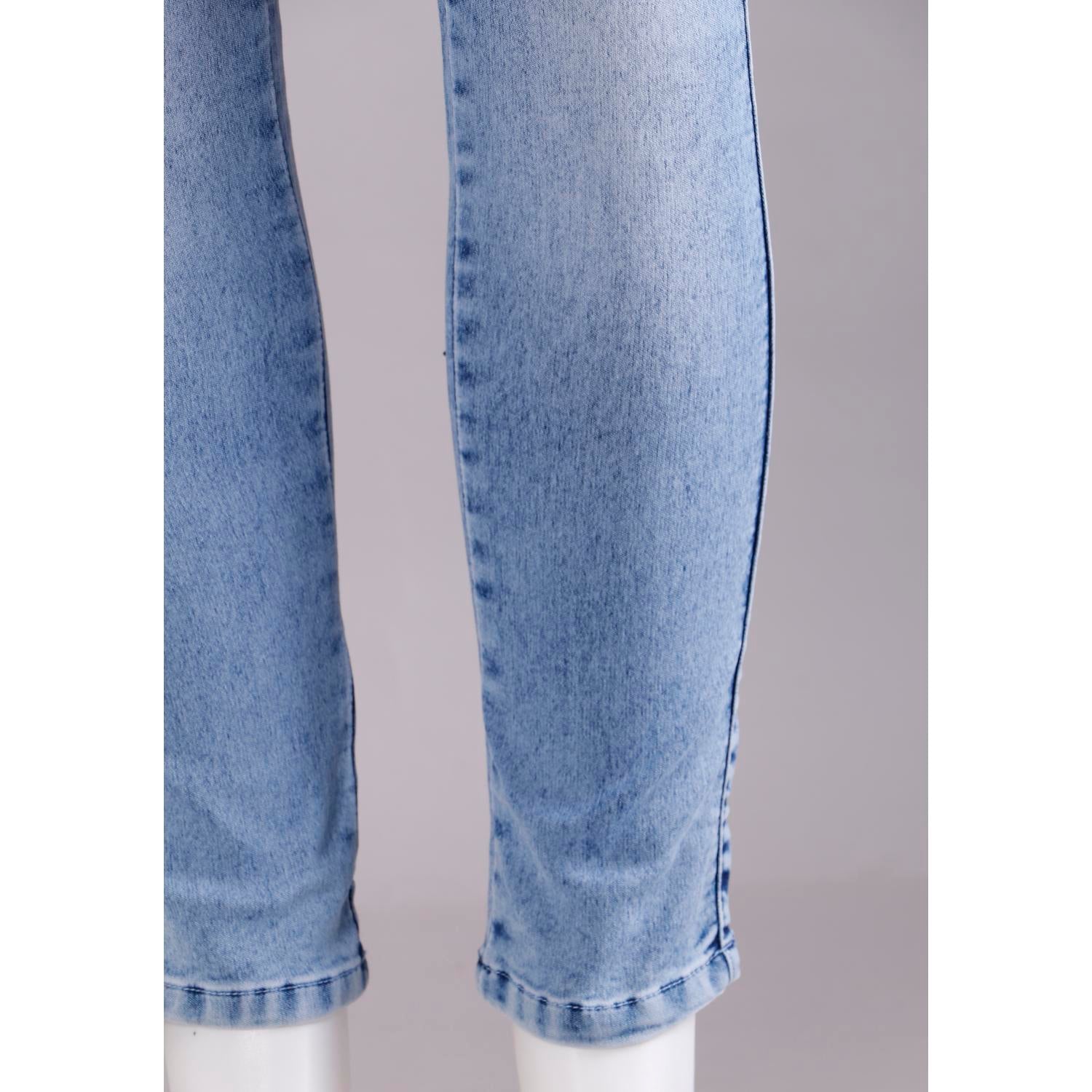 Shop Women Blue Pencil Cut  Button Jeans
