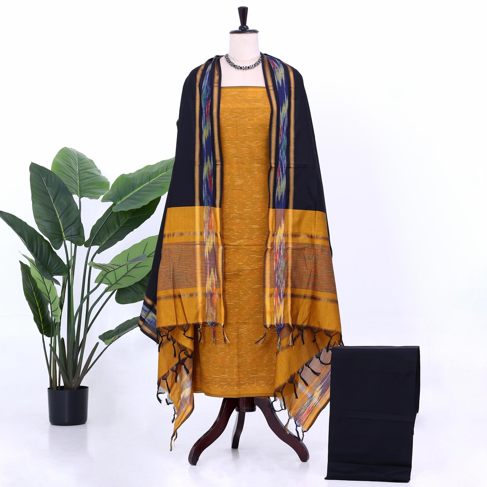 Cotton Unstitched Salwar Material for Women | Ethnic Summer Collection | Jeyachandran - Full View