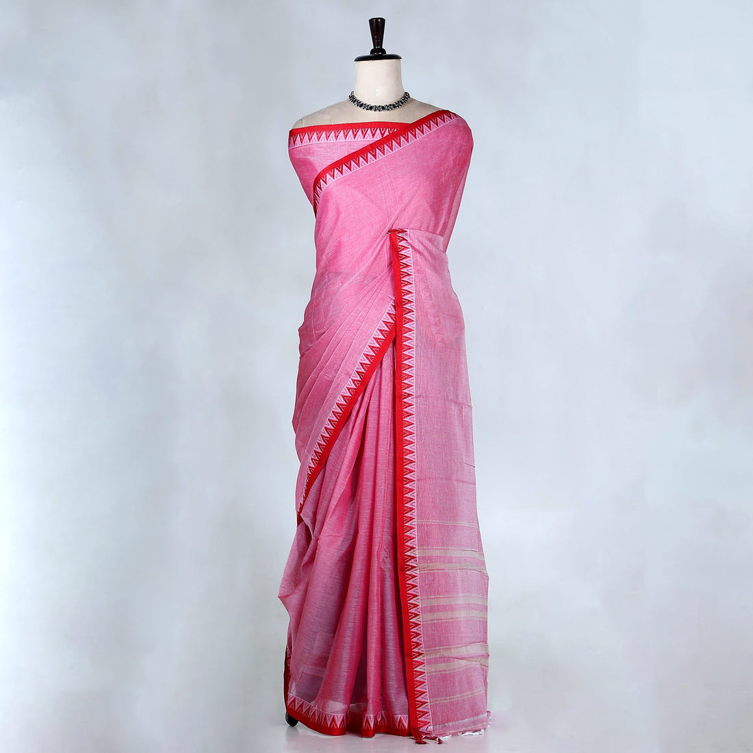 Pink Mangalagiri Cotton Saree for Women | Festive Summer Collection | Jeyachandran - Full View
