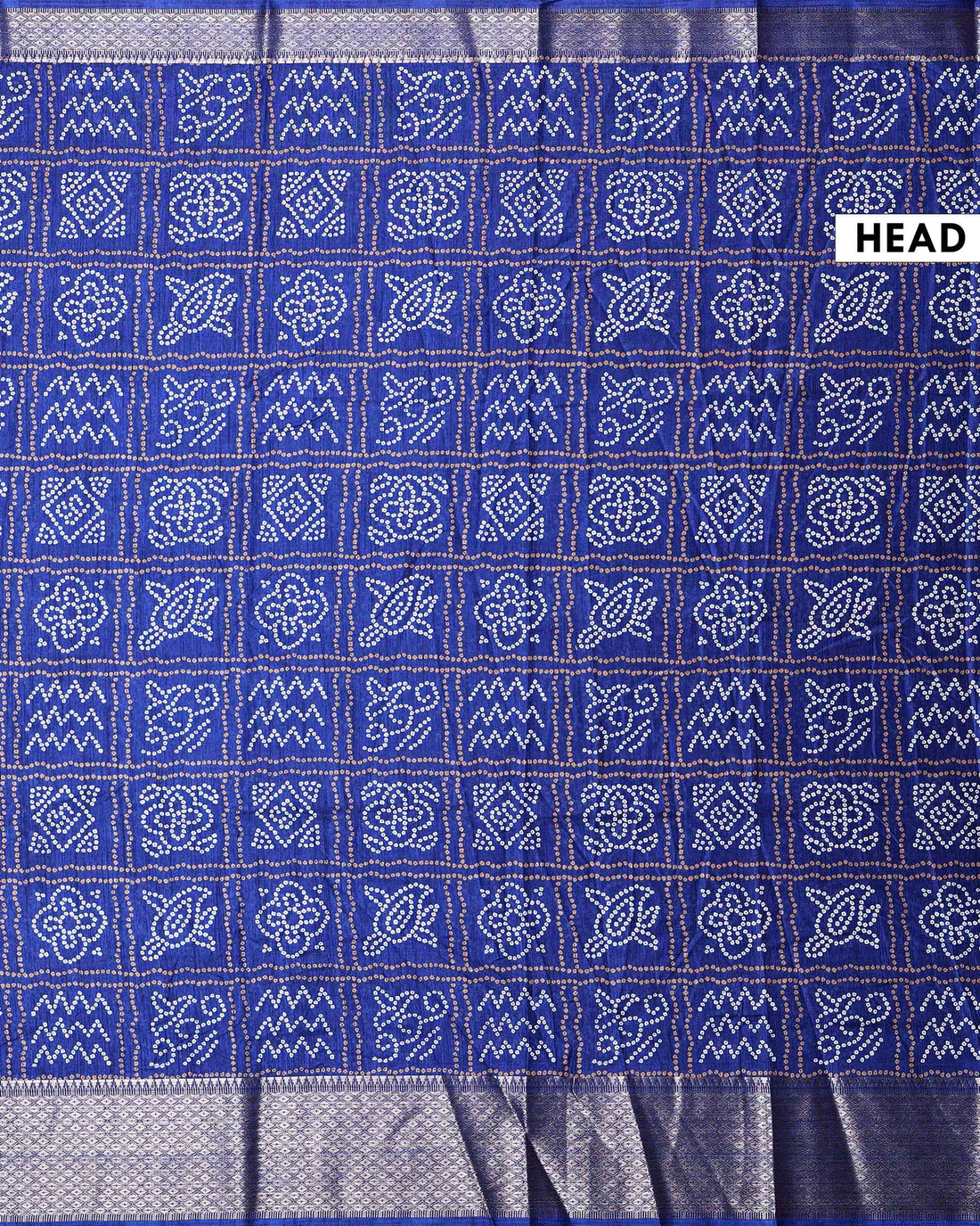 Elegant Dola Silk Saree with Traditional Square Buta Motif Pattern and Intricately Woven Ornamental Zari Border - Navy Blue