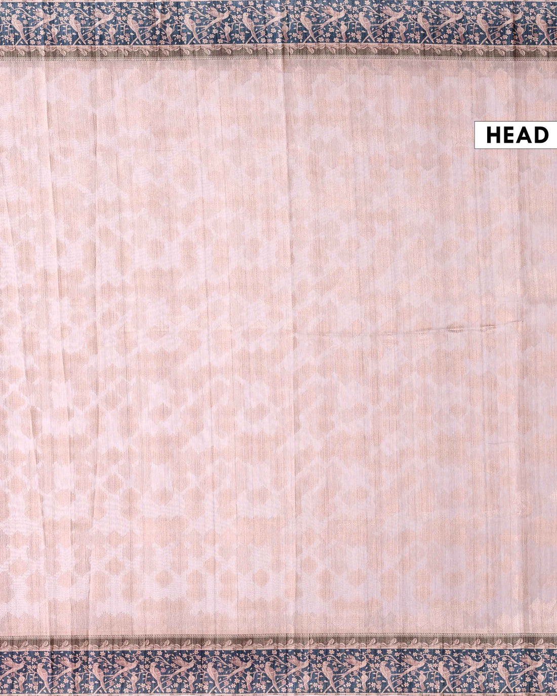 Elegant Linen Tissue Saree With Abstrack Weave and Contrast Kalamkari Inspired Border - Off White