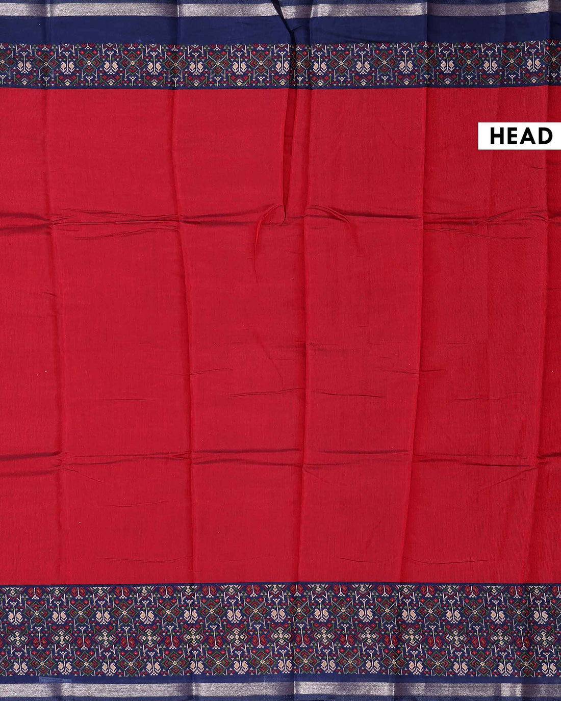 Elegant Semi Chanderi Saree with a Plain Body and Floral Inspired Border Border - Red