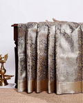 Elegant Niranjana Silk Saree with All-Over Zari Woven Floral Design and Rich Border - Brown