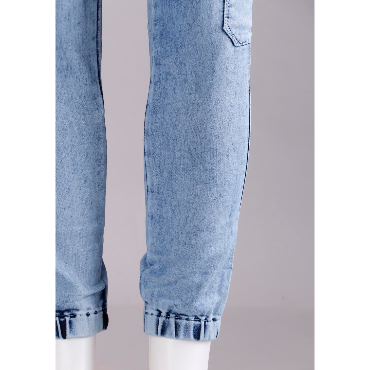 Shop Women Blue Jogger Cargo Jeans Online