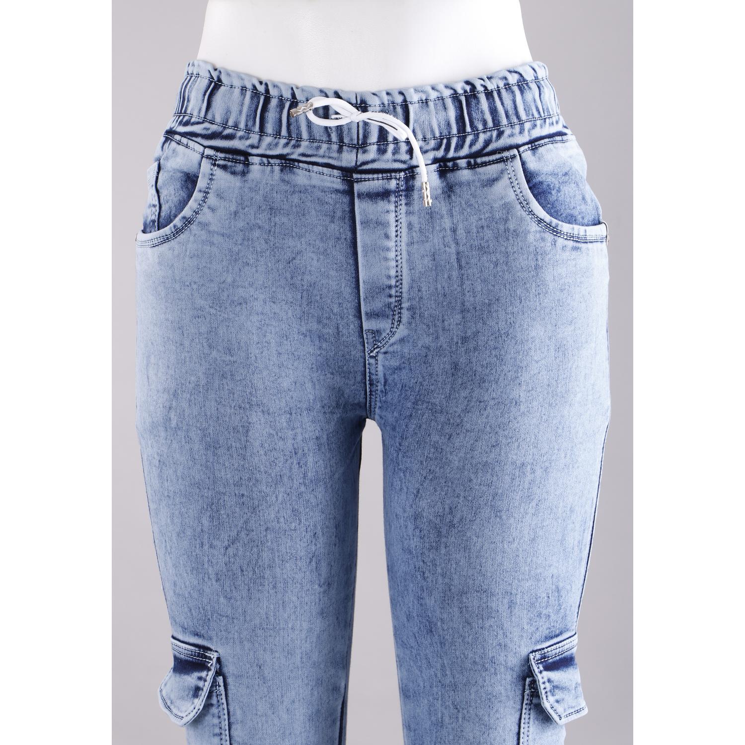 Order Women Blue Jogger Cargo Jeans