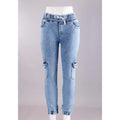 Women Blue Jogger Cargo Jeans