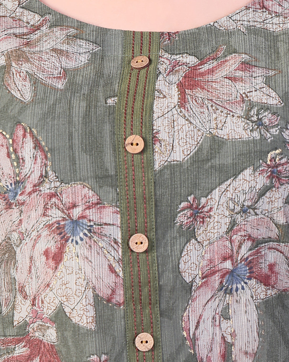 Elegant Women's Floral Printed Kurta with Palazzo Set - Green