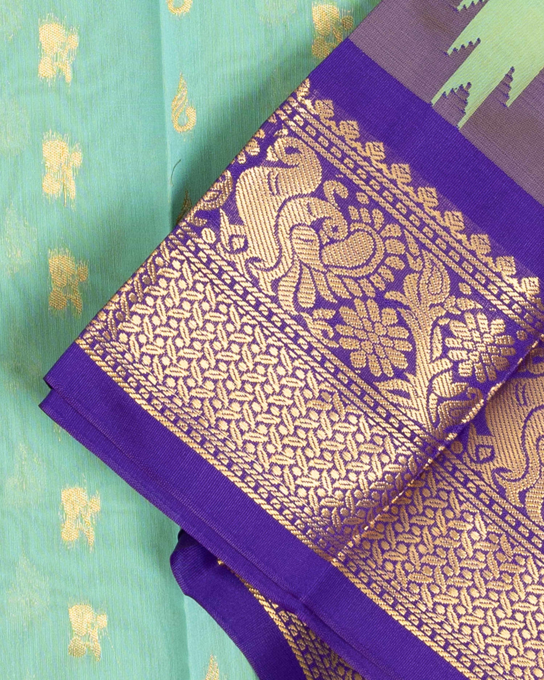 Pista Green Color Elampillai Silk Cotton Sarees
