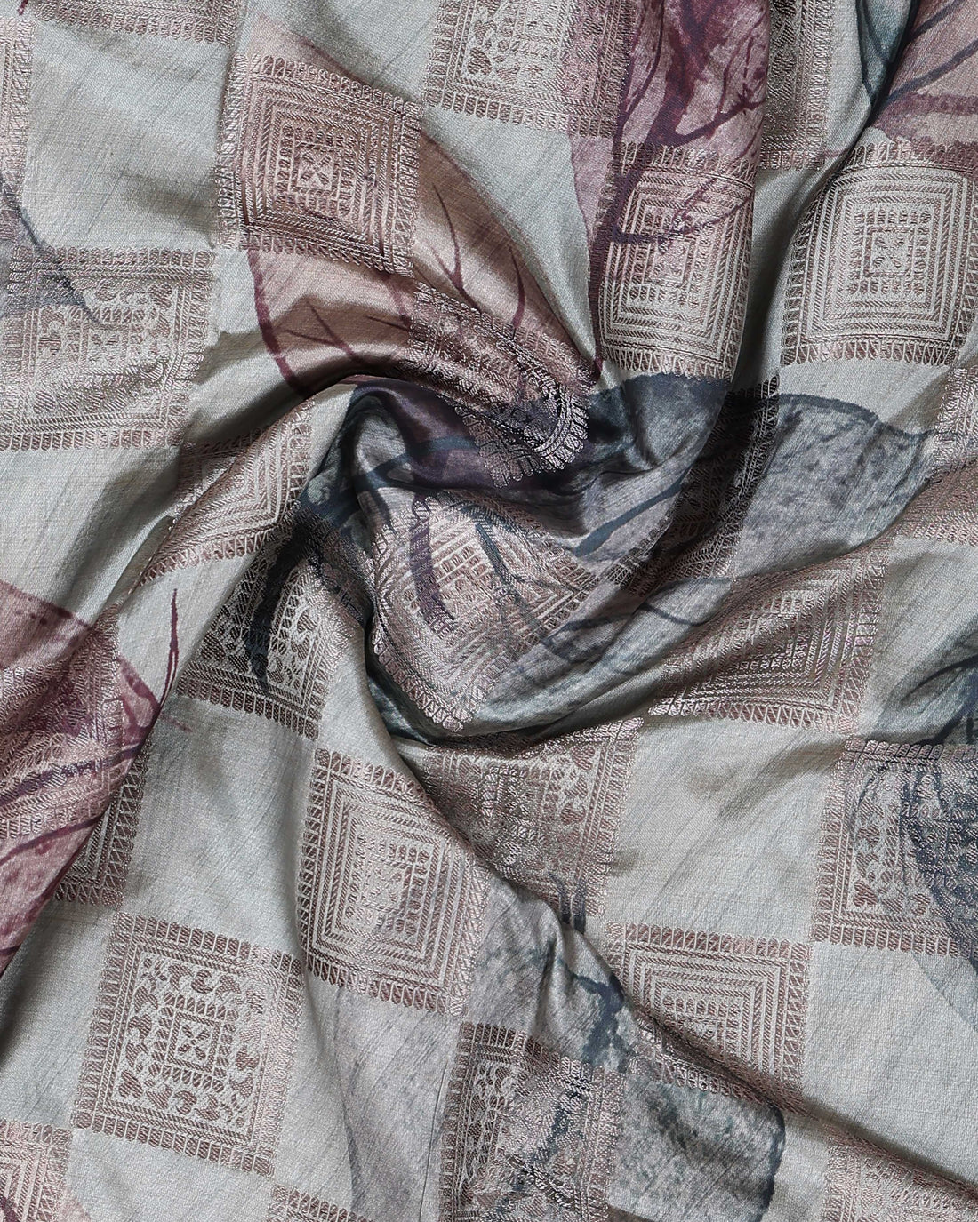 Dola Silk Saree With Woven Border - Grey