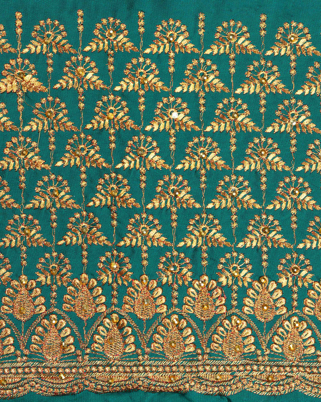 Green Embroidered Unstitched Blouse Material