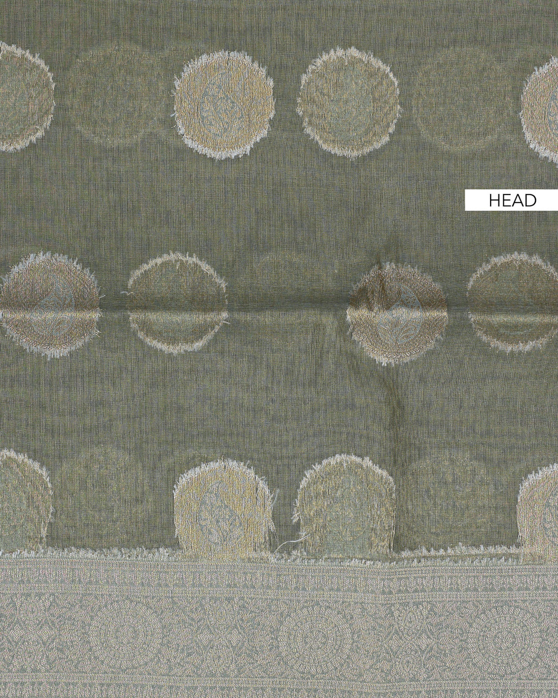 Ethnic Printed Tissue Saree - Green