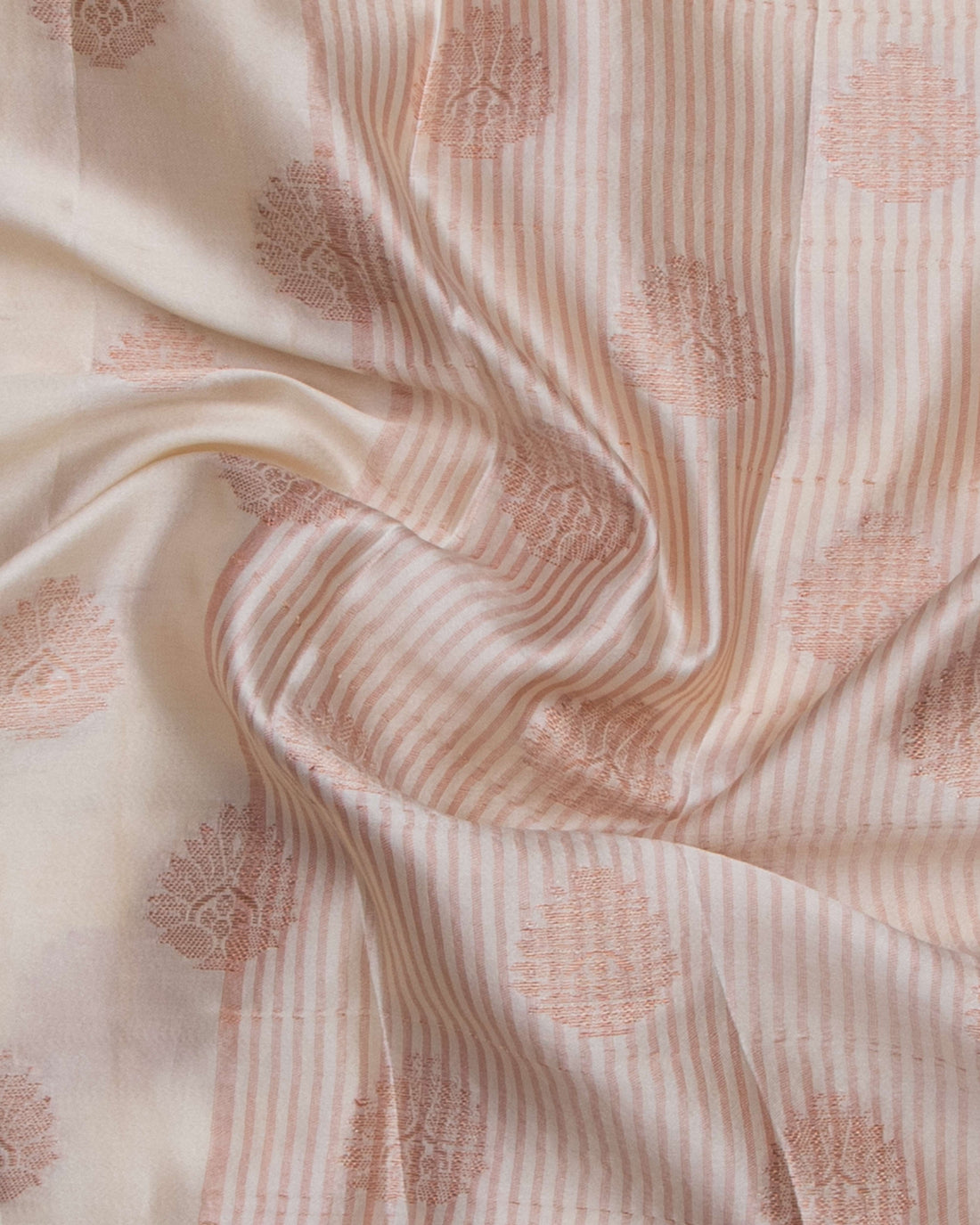 Cream Color Tussar Silk Saree