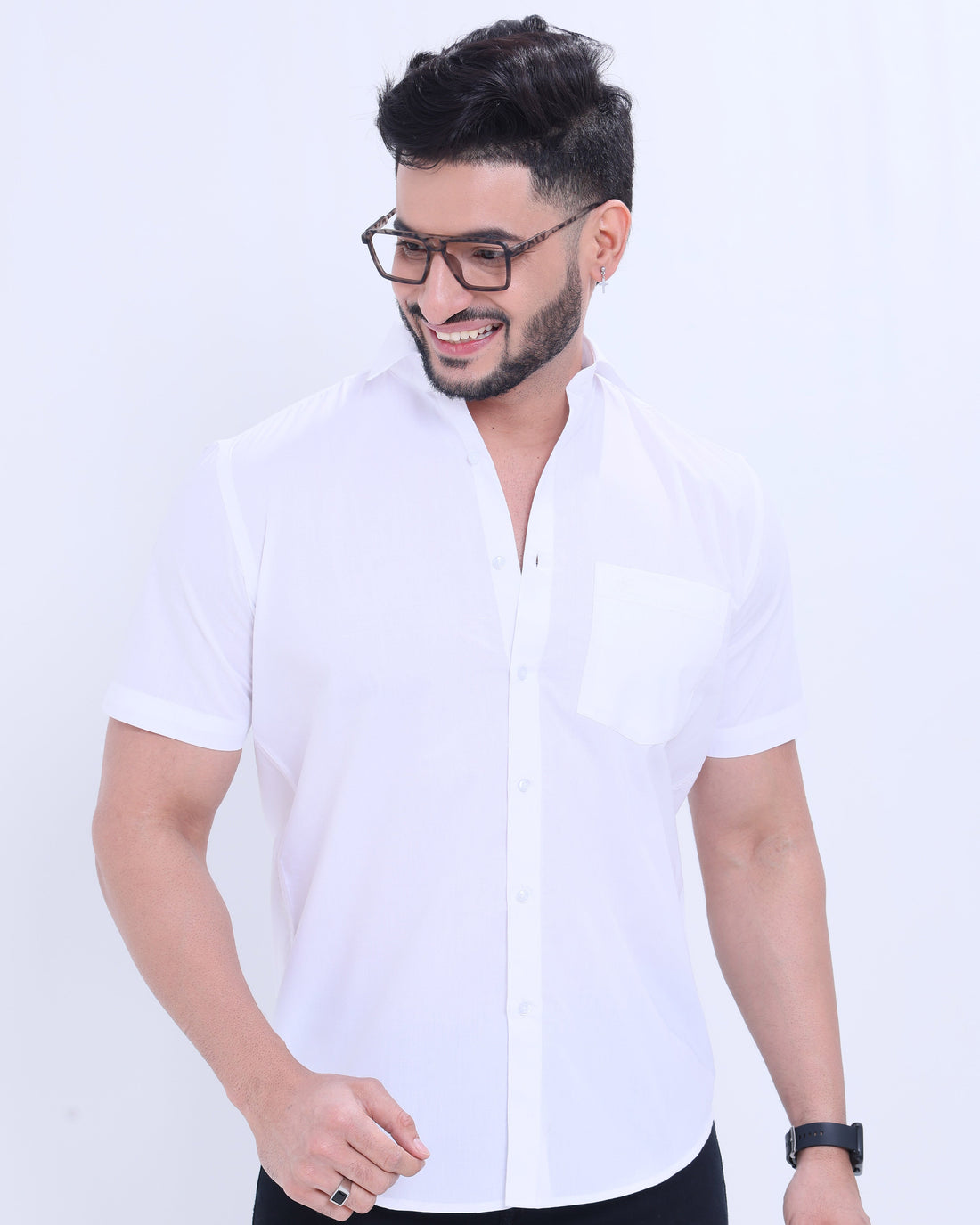 White Half Sleeve Shirt