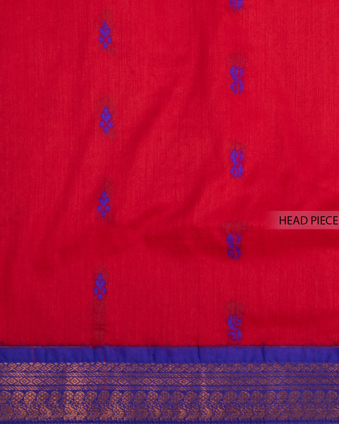 Red Kalyani Cotton Saree With Purple Border