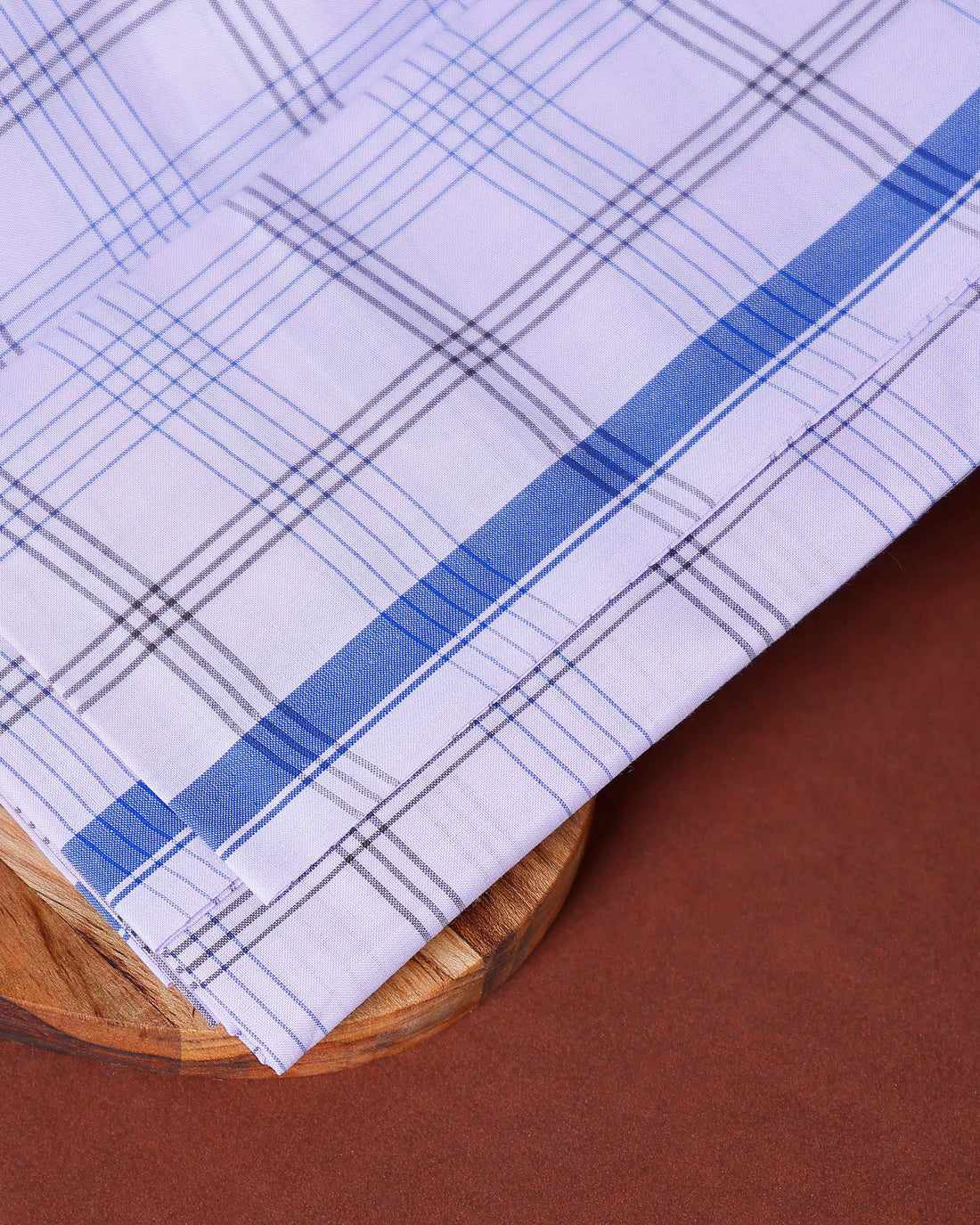 Nandu Brand Men's Premium Cotton Checked Lungi Stitched - White