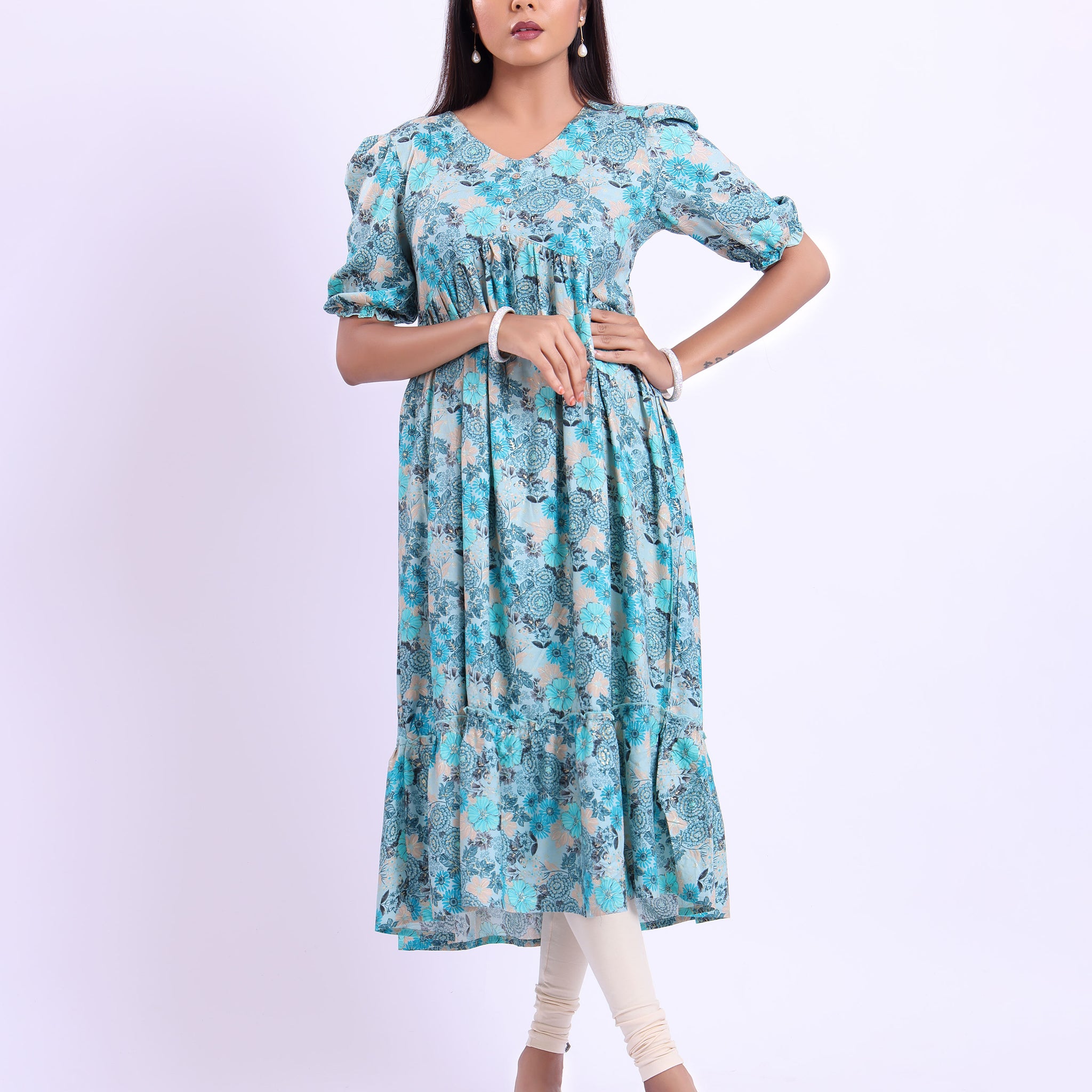 Designer multi colour printed women's kurti