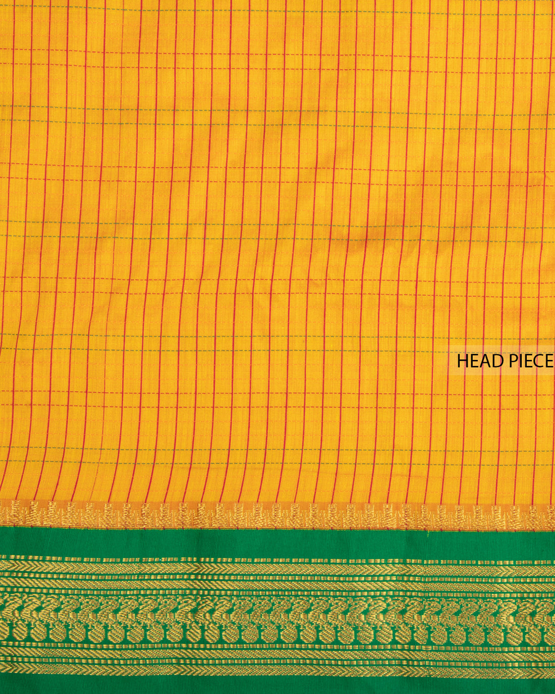 Yellow Kalyani Cotton Saree With Green Border