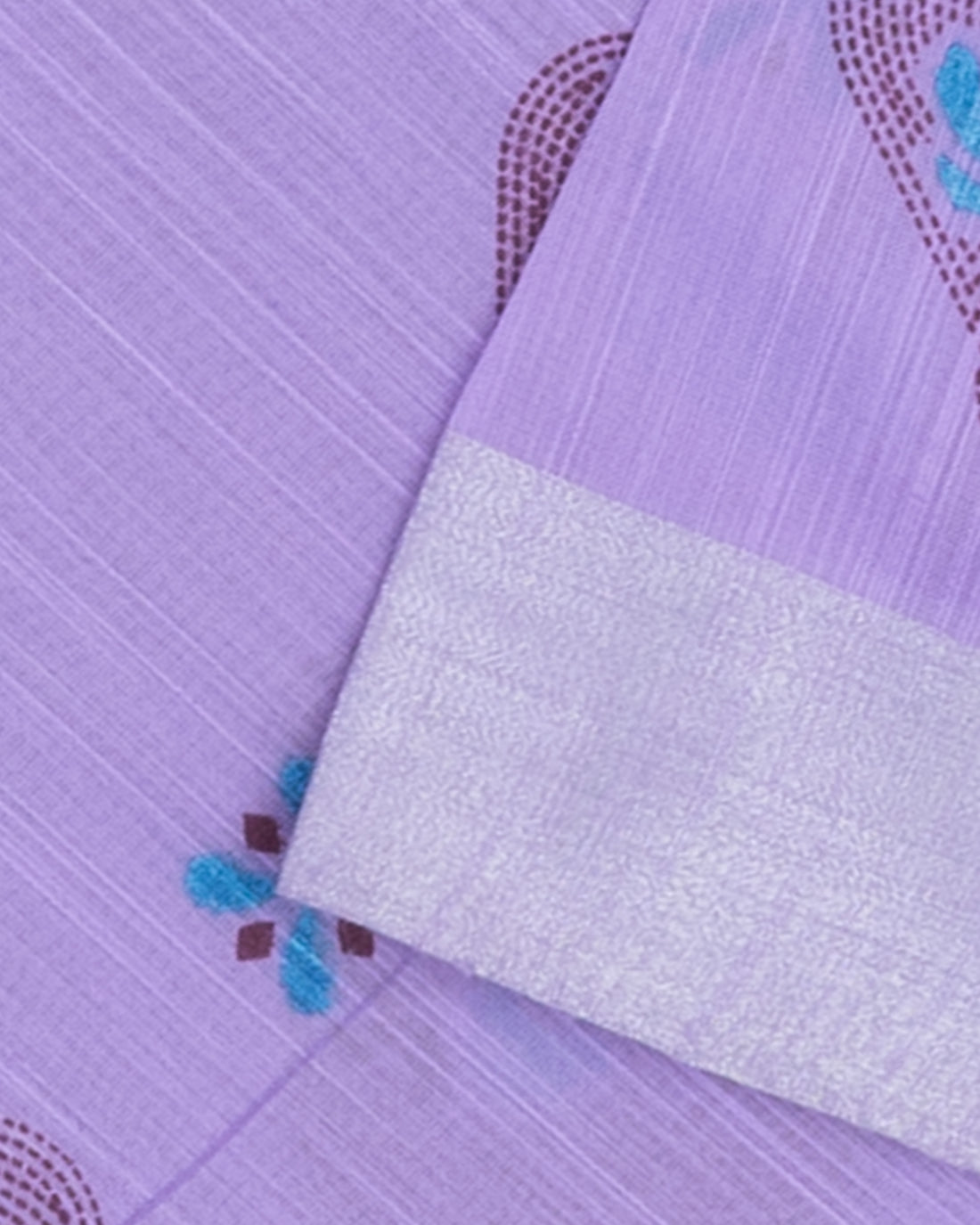 Lavender Printed Poly Cotton Saree