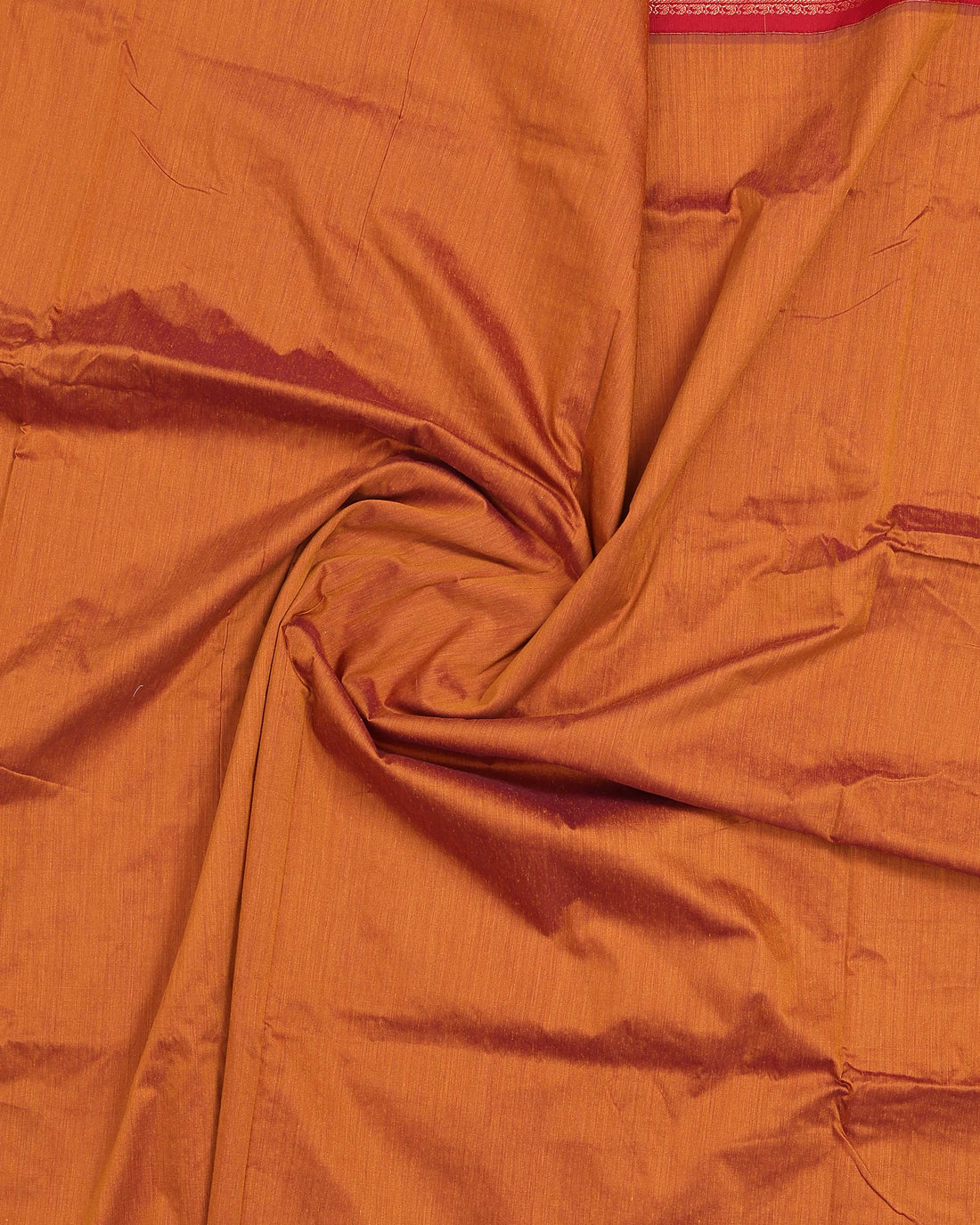 Orange Kalyani Cotton Saree With Maroon Border