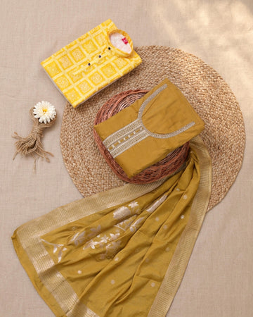Luxury Ethnic Mom Son Combo Salwar Suit Fabric with Kurta Pajama Set