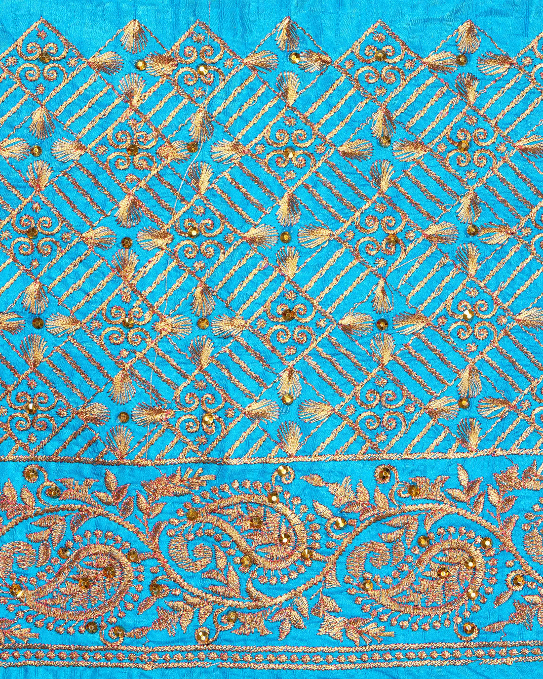 Sky Blue Embroidered Unstitched Blouse Material