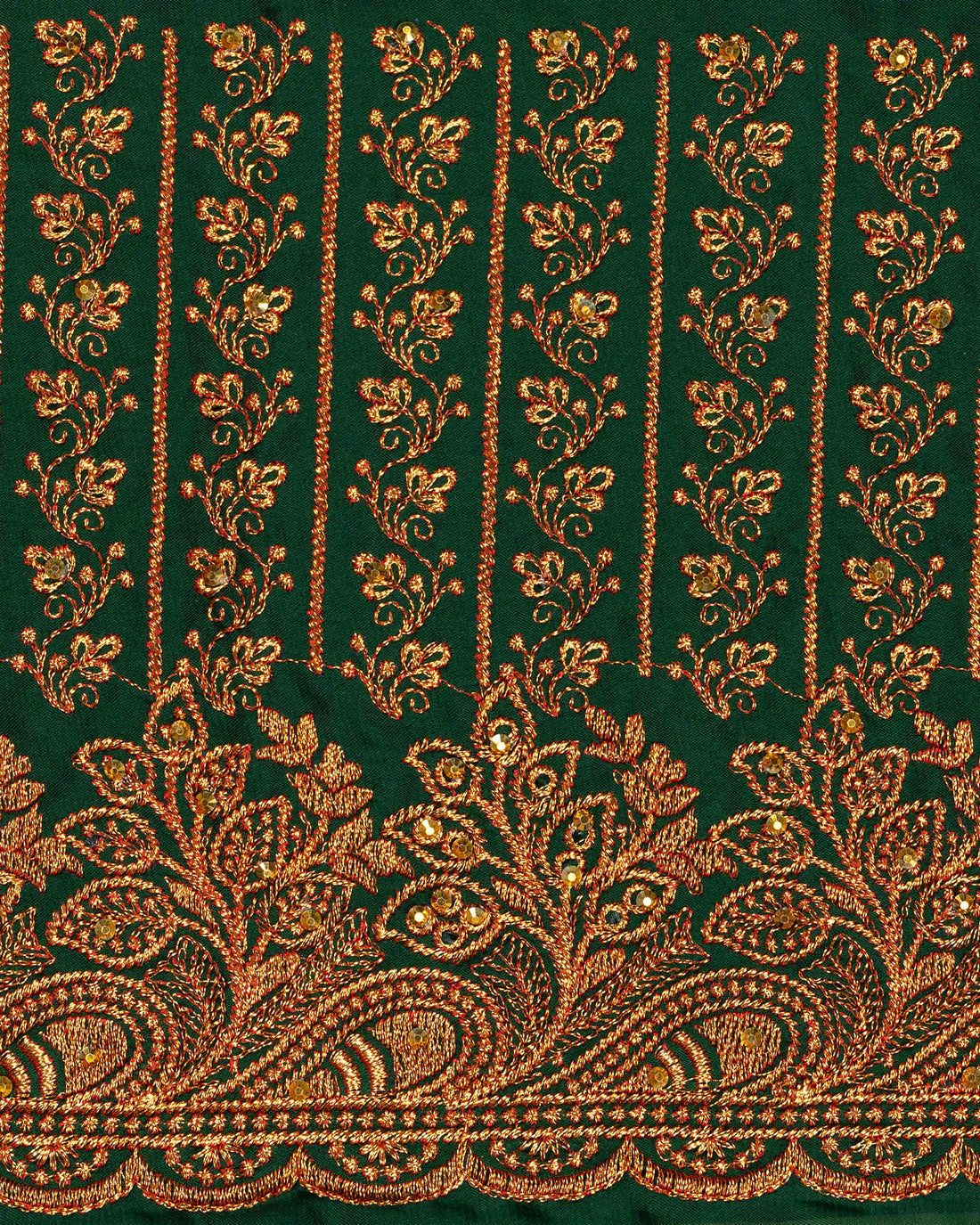 Green Embroidered Unstitched Blouse Material