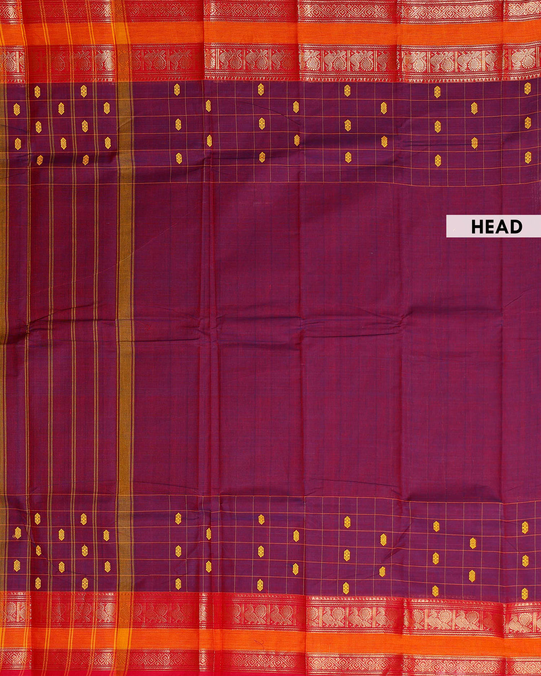 Elegant Chettinad Cotton Saree with Traditional Zari Border & Butta Motifs -Maroon