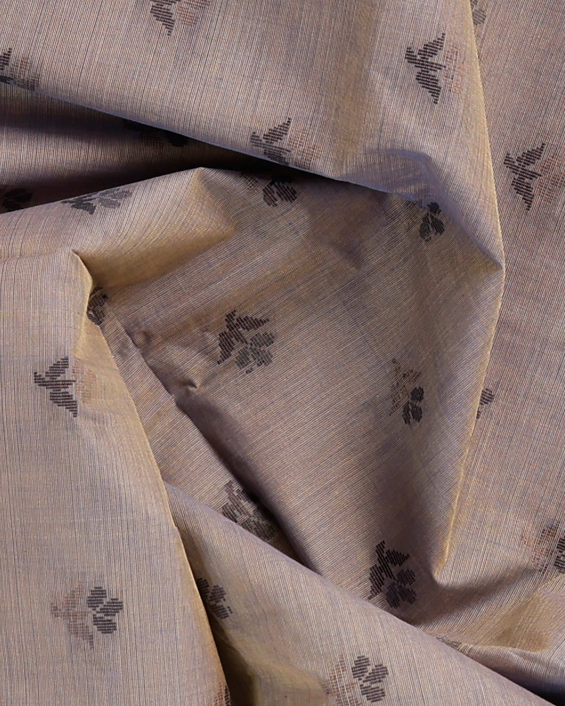 Purple Floral Printed Bengal Cotton Saree