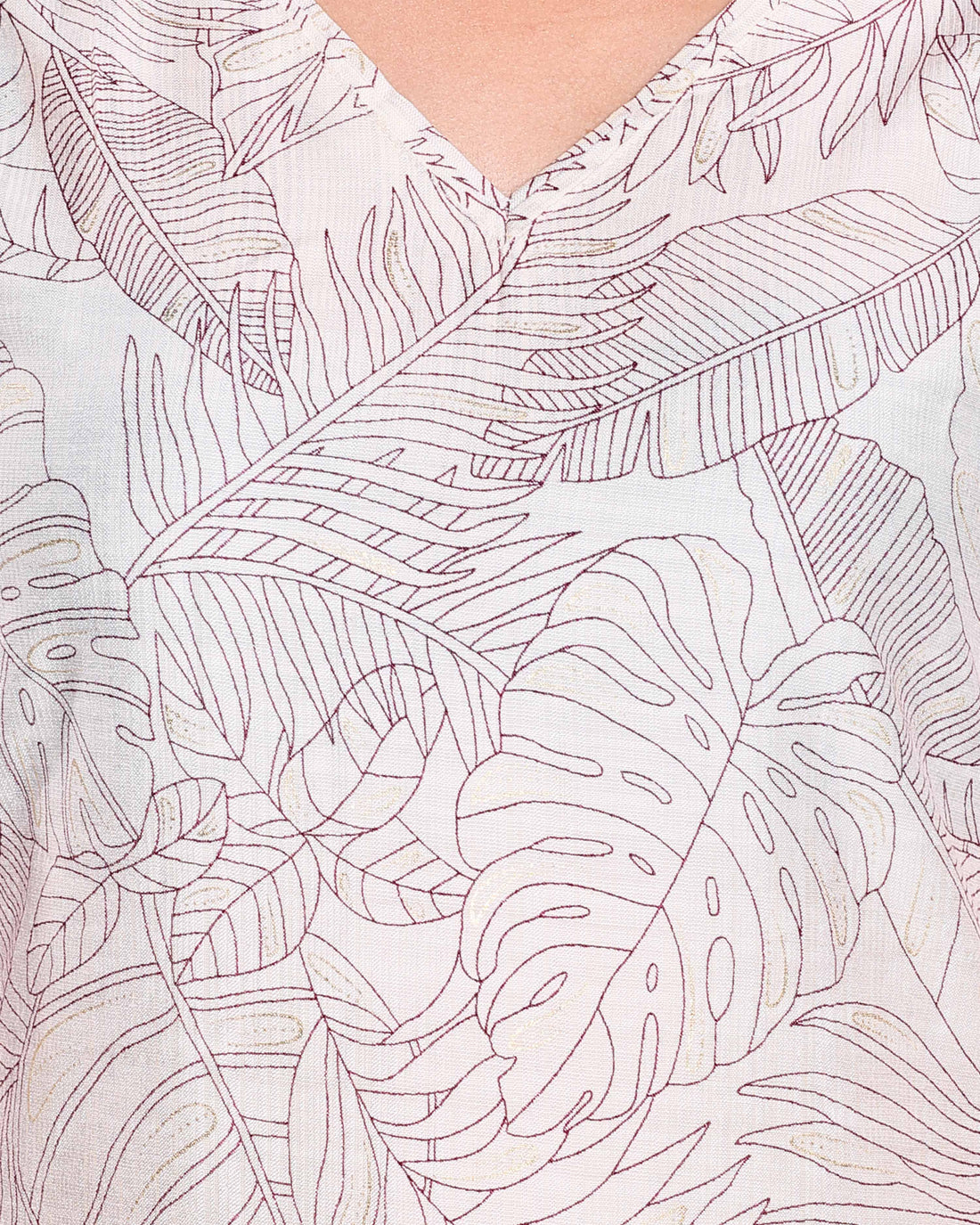 Women's Printed V-Neck Straight Kurta & Palazzo Suit Set - White