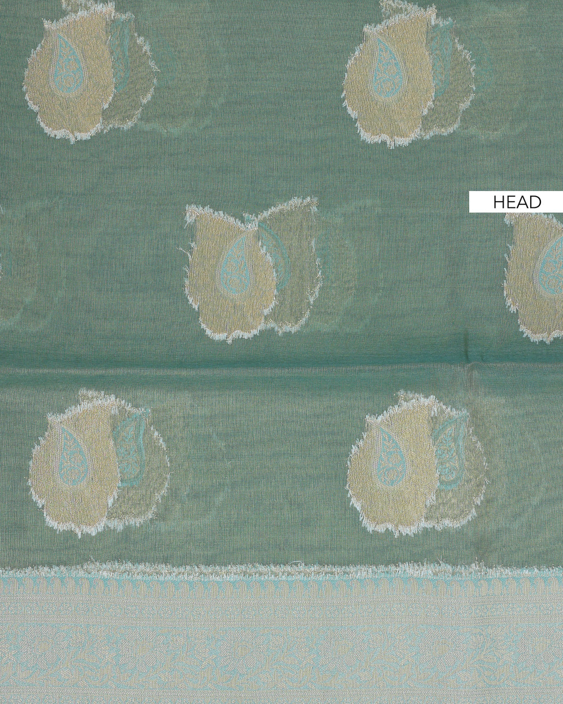 Ethnic Printed Tissue Saree - Green