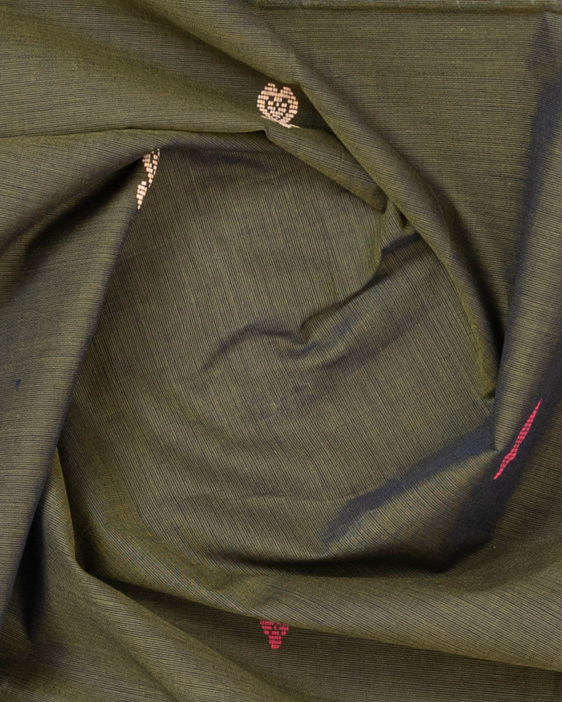 Venkatagiri Cotton Saree with Zari Motifs and Contrast Border - Green