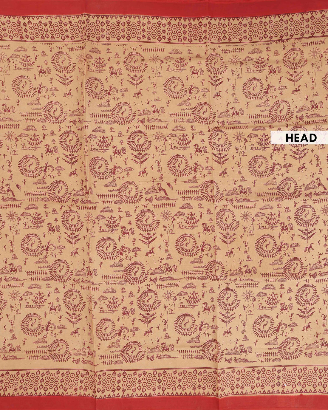 Classic Sungudi Cotton Saree With Printed Design - Brown