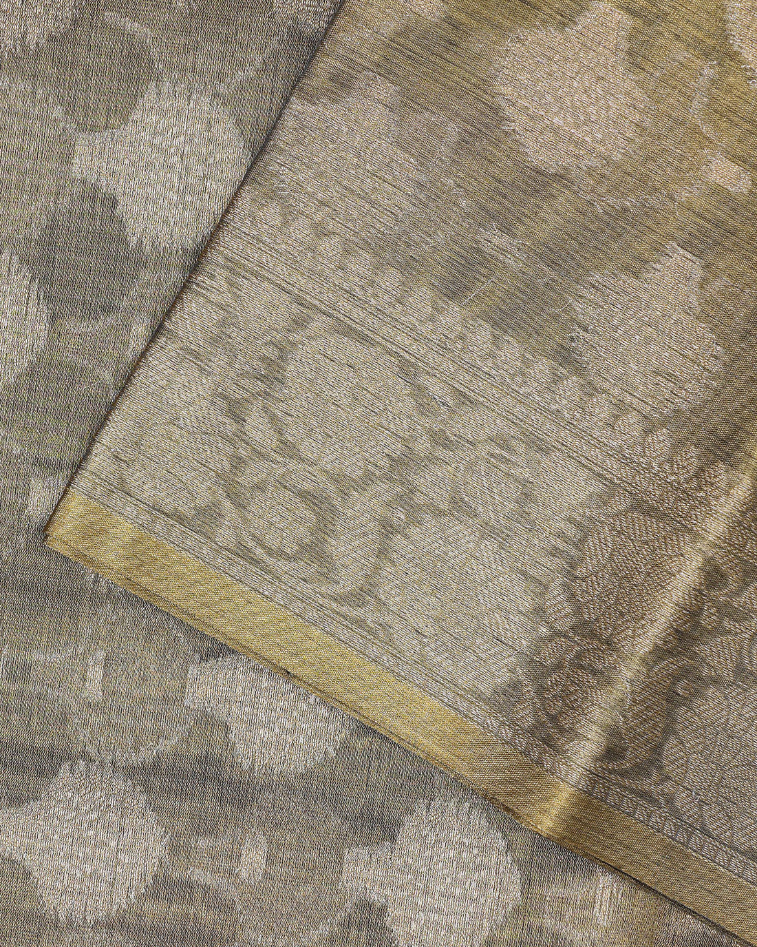 Ethnic Printed Tissue Saree - Gold